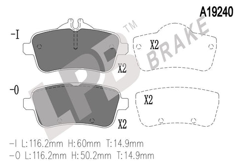 NA19240 Rear Pads-M/Benz A-Class W176 3rd G A45