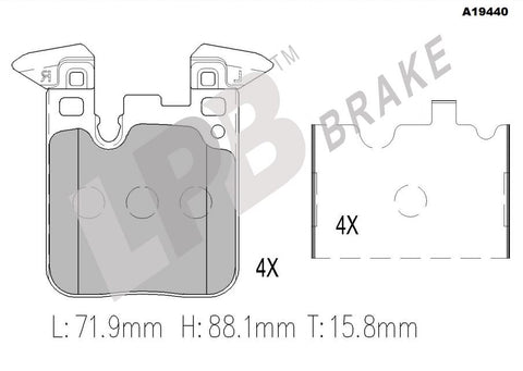 NA19440 Rear Pads BMW 1/3/4 Series F20 F30 F32