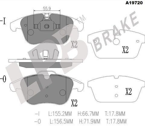NA19720 Front Pads Jaguar XJ6 X350 / S-Type / XF / XT