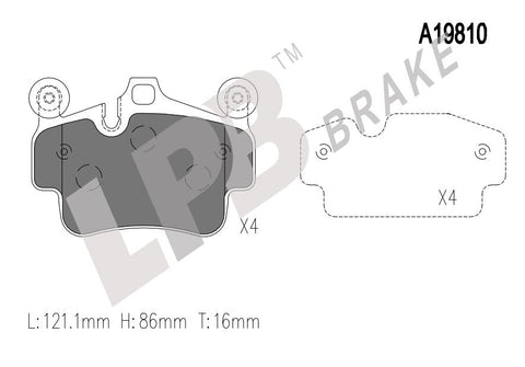 NA19810 Rear Pads Porsche 911 Carrera 4S / Boxster (987)