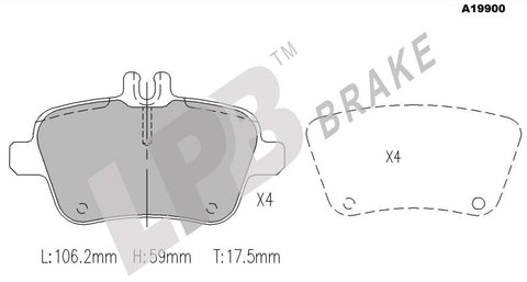 NA19900 Rear Pads M/Benz A-Class W176 3rd G A180