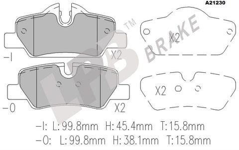 NA21230 Rear Pads Mini Cooper F55 F56