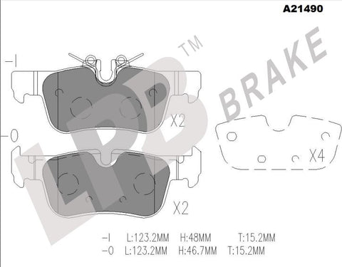 NA21490 Rear Pads BMW 2 Series F45/46 / Mini Clubman F54