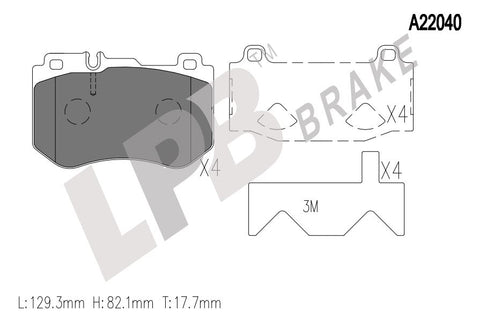 NA22040 Front Pads M/Benz C-Class W205 C180 C200 C250