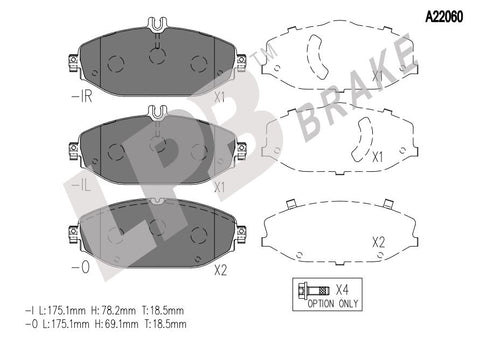 NA22060 Front Pads M/Benz C-Class W205 C250 C300