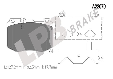NA22070 Front Pads M/Benz C-Class W205 C250