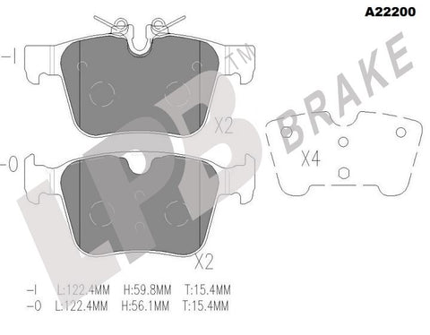 NA22200 Rear Pads Jaguar XF X260, F-Pace XE / Range Rover Evoque