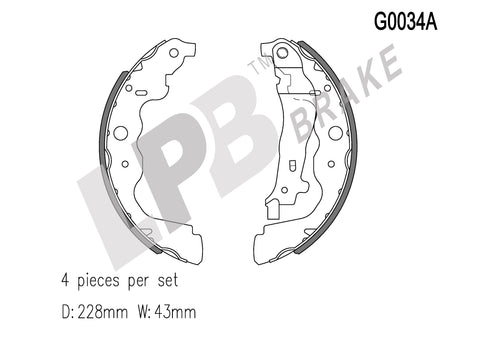 NG0034A Rear Shoes Renault Captur