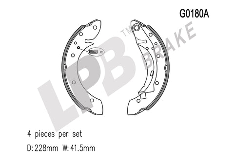 NG0180A Rear Shoes Citroen Belingo MF