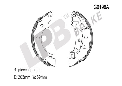 NG0196A Rear Shoes Renault Kangoo