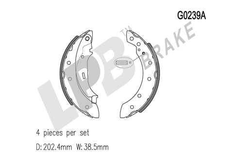 NG0239A Rear Shoes Peugeot 206 2A/C